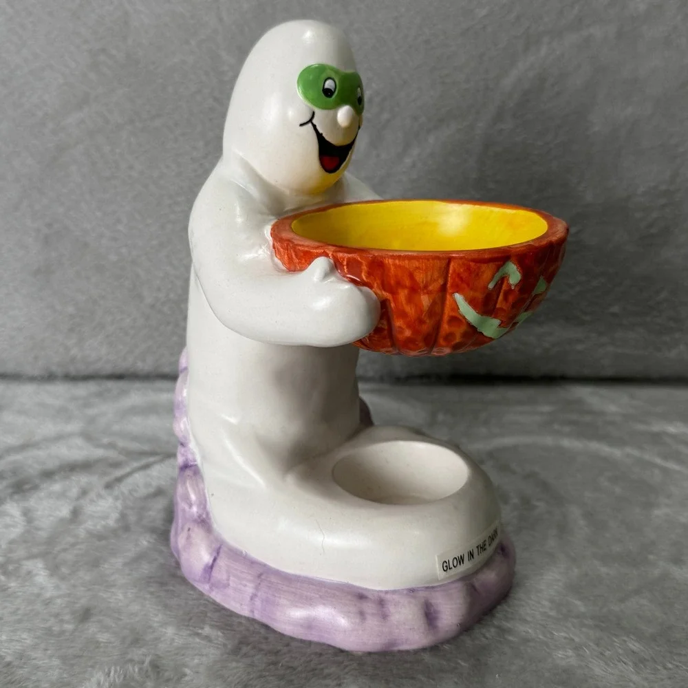 Michael Sparks Ghost Tealight Wax Warmer Glow in Dark Halloween Pumpkin Bowl